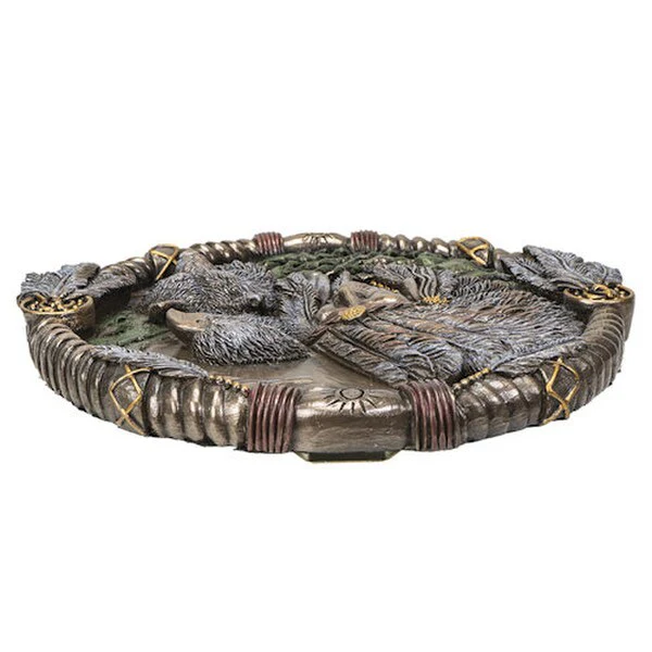 Indian, Wolf, and Bald Eagle Wall Plaque - Image 3