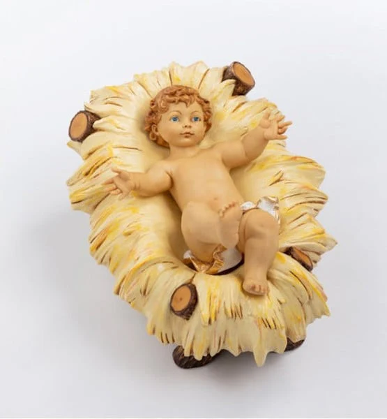 Infant Jesus with Cradle Nativity Sculpture