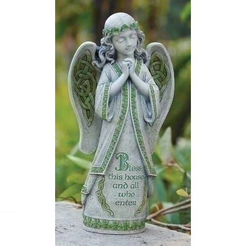Irish Angel Statue with Bless this House Saying
