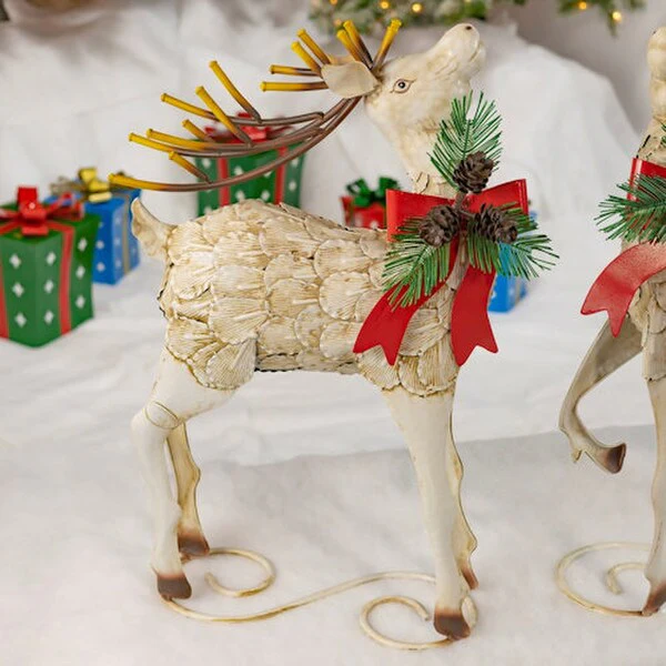 Iron Reindeer Christmas Pair 31.5" High - Image 2