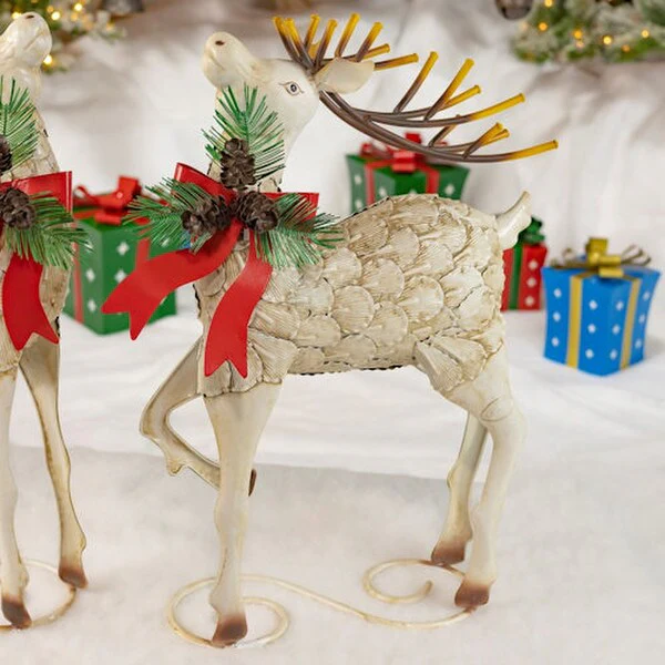 Iron Reindeer Christmas Pair 31.5" High - Image 3