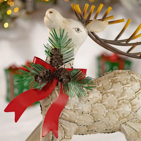 Iron Reindeer Christmas Pair 31.5" High - Image 4