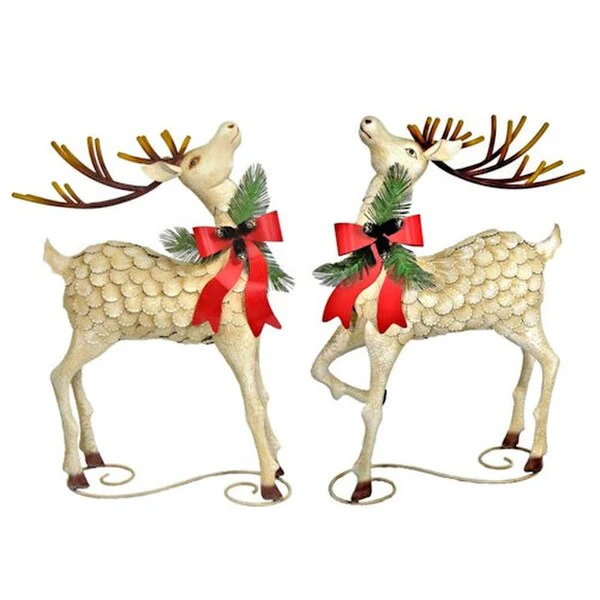 Iron Reindeer Christmas Pair 31.5" High - Image 6