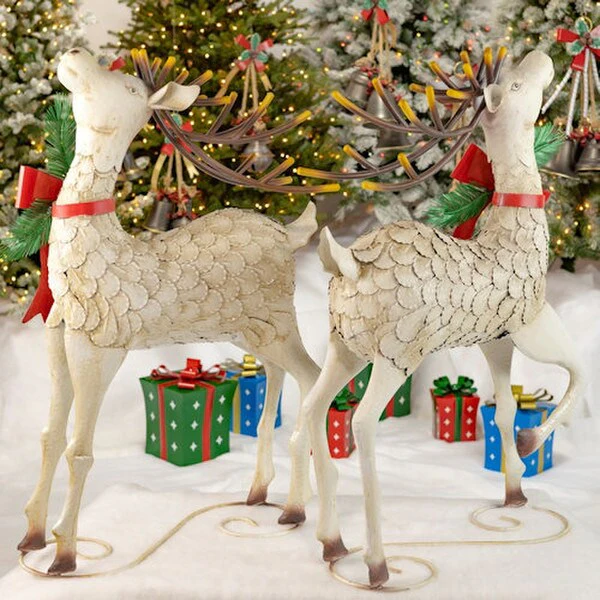 Iron Reindeer Christmas Pair 48"High - Image 6