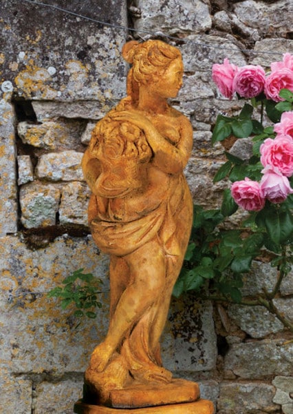 Italian Spring Season With Flowers Statue