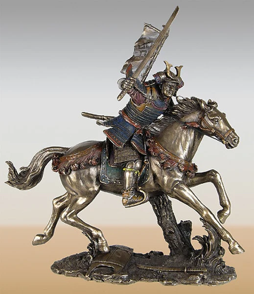 Japanese Samurai On Horse Statue