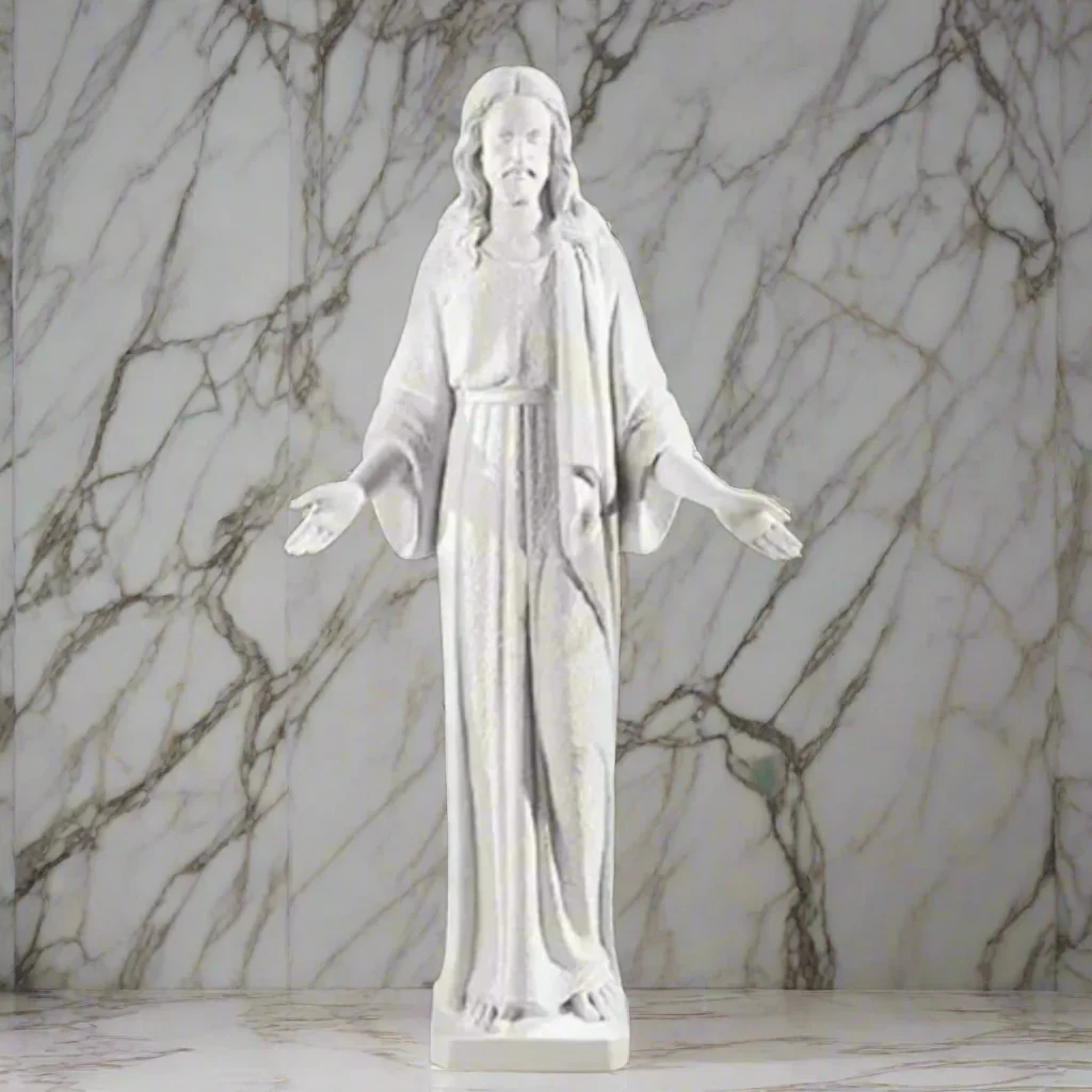 Life-Size Jesus Blessing in Marble 72" Tall Sculpture