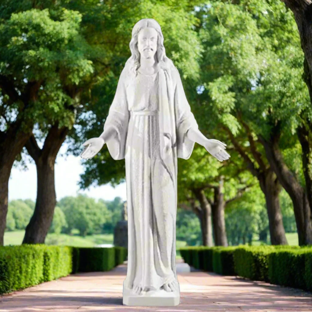 Life-Size Jesus Blessing in Marble 72" Tall Sculpture - Image 2