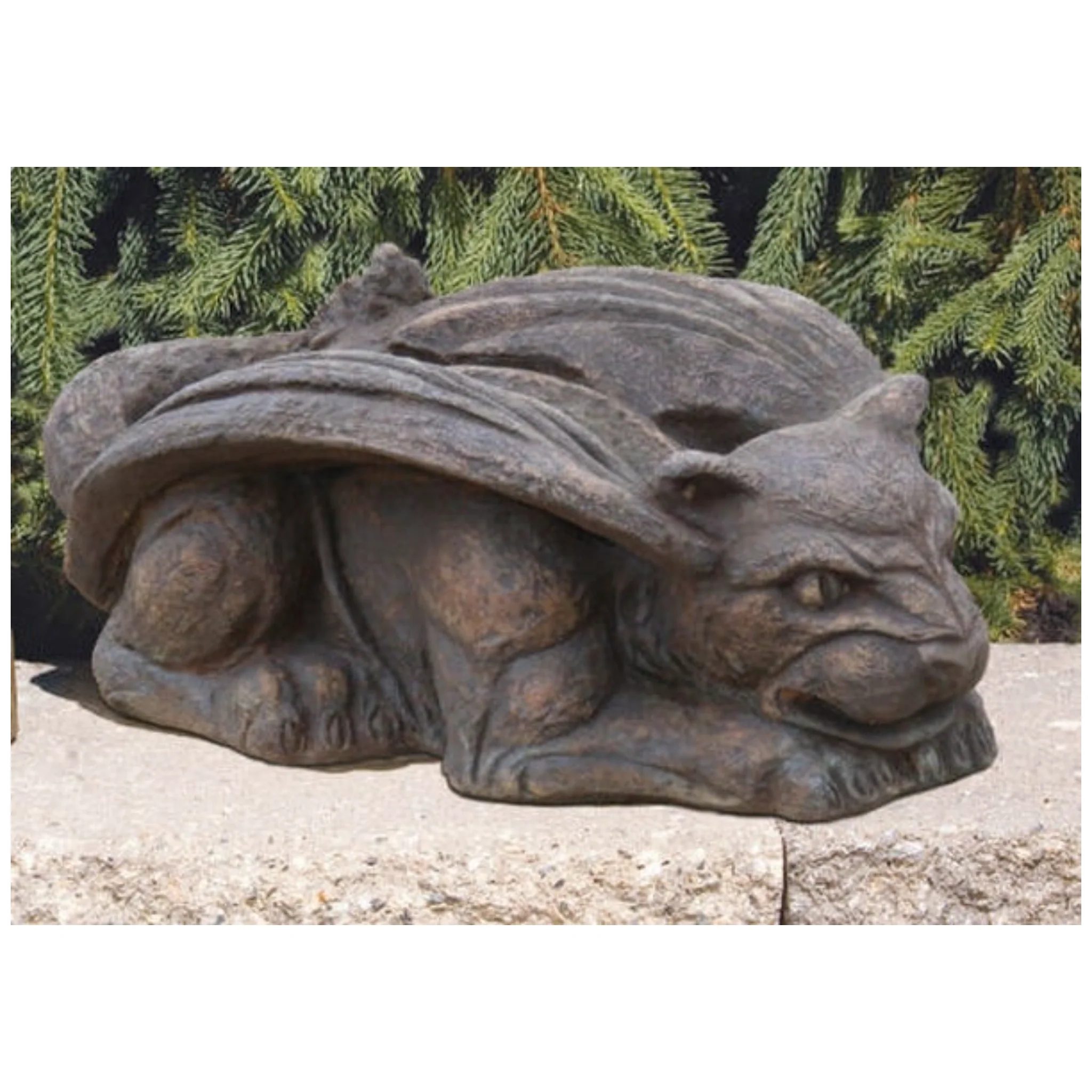 Jonas Laying Gargoyle Cement Statue 21" Long