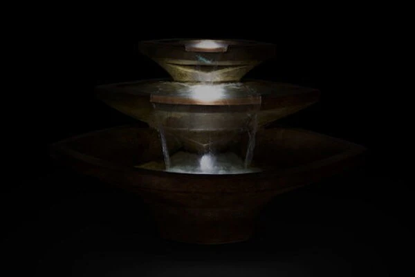 Kayak Fountain Lighted Cast Stone - Image 2