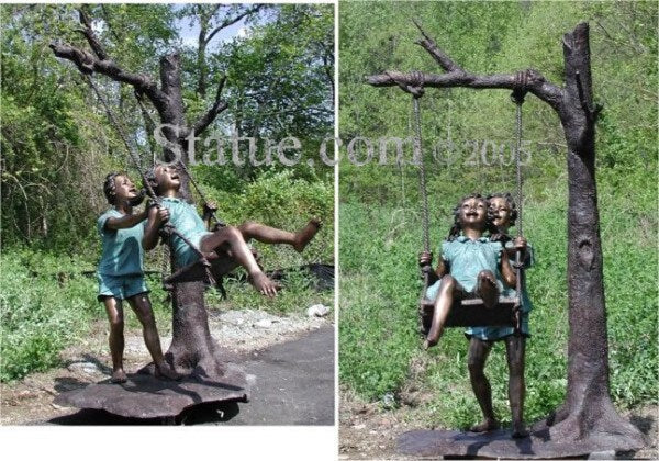 Kids On A Tree Swing