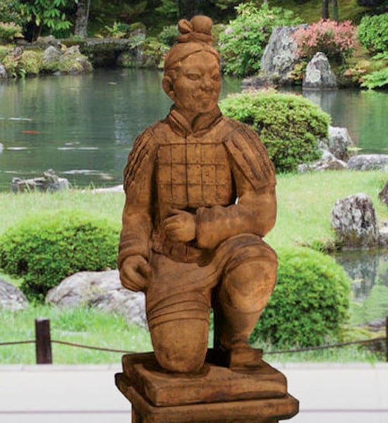 Kneeling Archer Terracotta Warrior Replica Statue 31" High Cast Stone