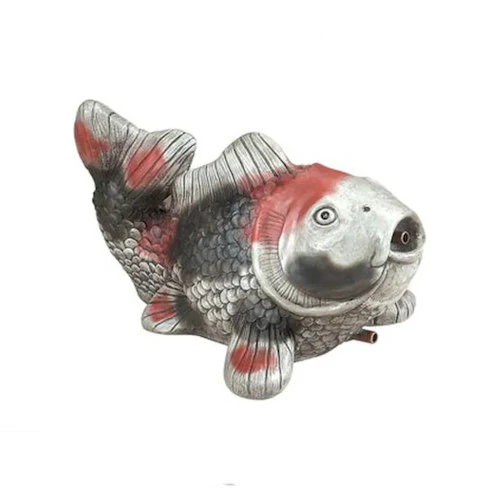 Exotic Koi Asian Water Feature Piped Statue 16" Long - Image 3