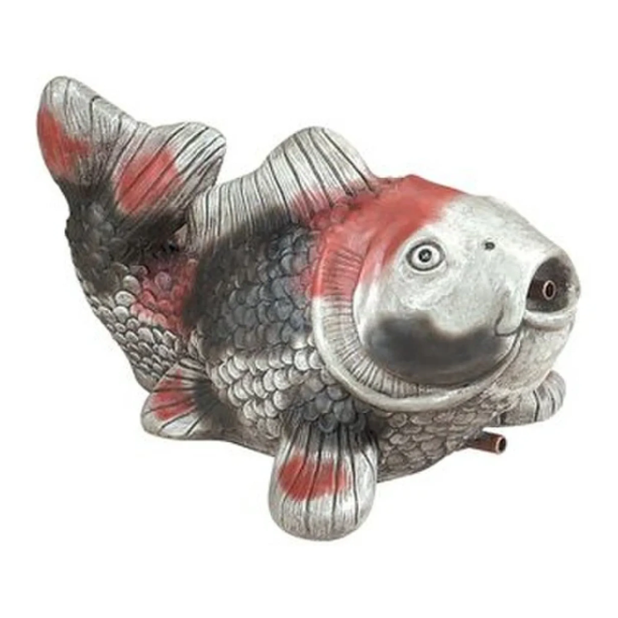 Exotic Koi Asian Water Feature Piped Statue 16" Long - Image 4