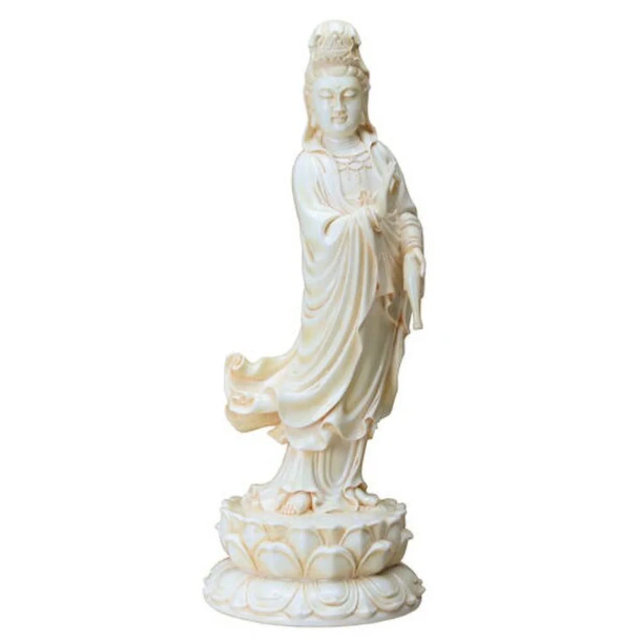 Kuan Yin Ivory Finish Statue - Image 2