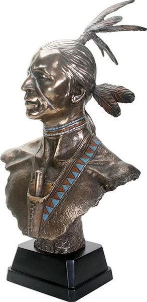 Large Native American Indian Bust Statue - Image 2