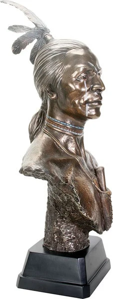 Large Native American Indian Bust Statue - Image 3