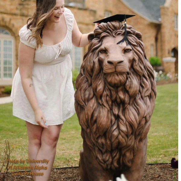 Large Regal Lion Garden Cement Statue - Image 6