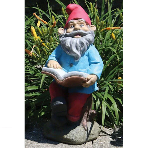 Lazy Daze Garden Gnome with Book Statue In Colors - Image 2