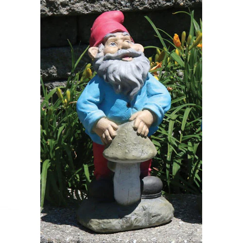 Lazy Daze Gnome Mushroom Statue 15.5"H - Image 2
