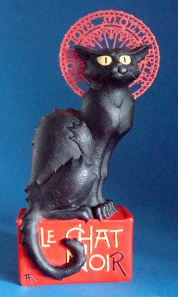Le Chat Noir Black Cat Statue By Steinlen - Image 2