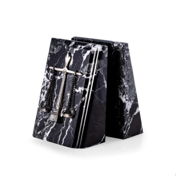 Legal Scales Bookends Black Marble