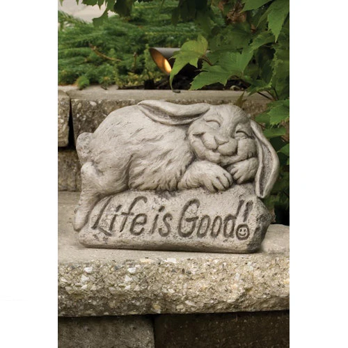 Life Is Good - Rabbit Cement Garden Statue - Image 2