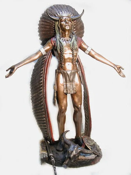 Life Size Bronze Indian Praying Sculpture