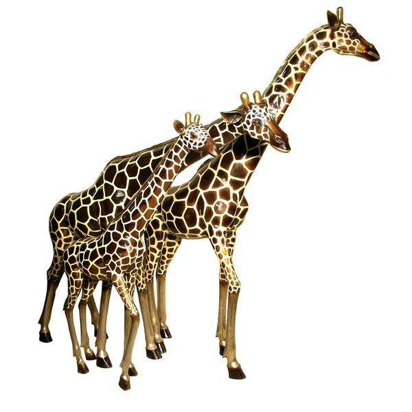 Life Size Giraffe Family Bronze Statues