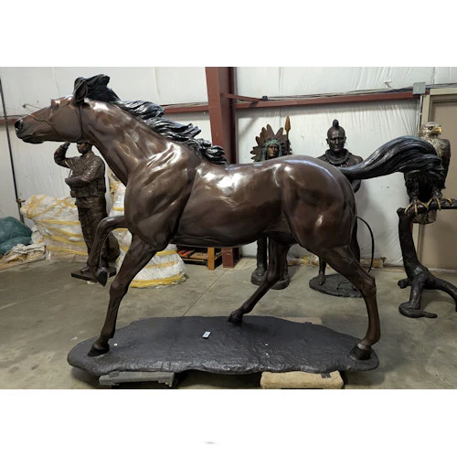 Life Size Running Thoroughbred Horse Bronze Statue