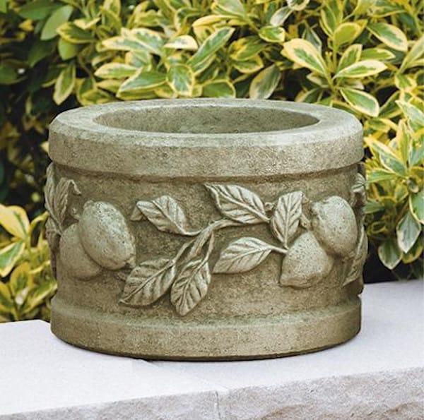 Limone Round Cement Planter 8" High - Image 2