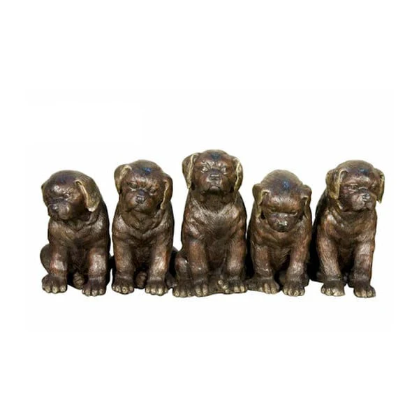 Line Of Puppies Bronze Sculpture - Image 6