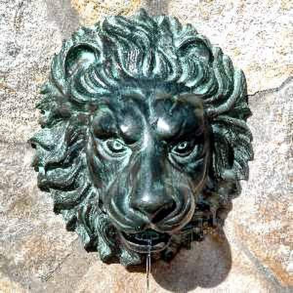 Lion Head Spouting Wall Plaque 14" High