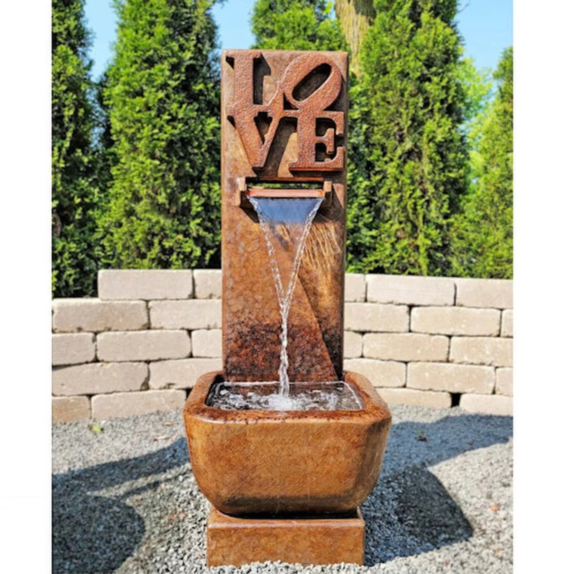 Love Wall Fountain With the Sculptural Word - Image 4