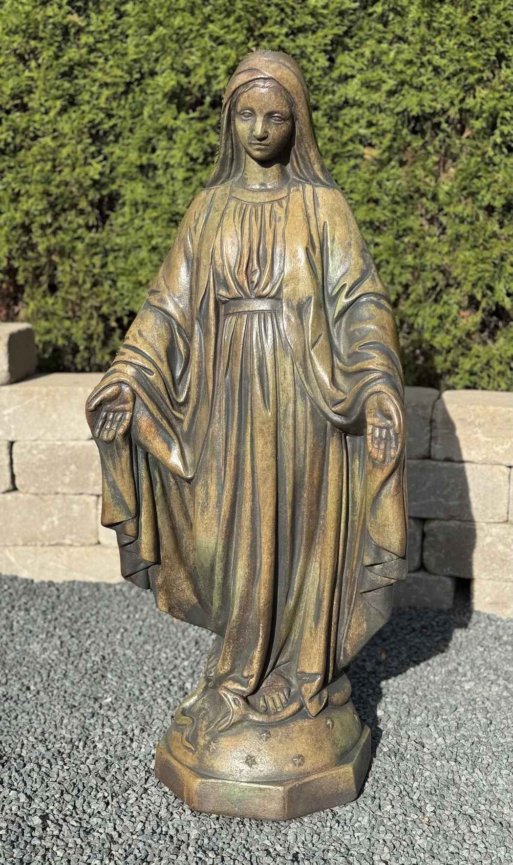Blessed Mother Mary Cement Sculpture 36" High - Image 4