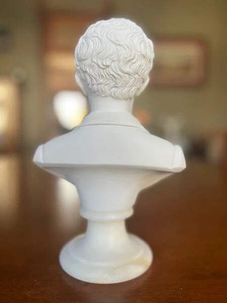 Gustav Mahler Marble Bust Portrait Sculpture on Alabaster Base - Image 3