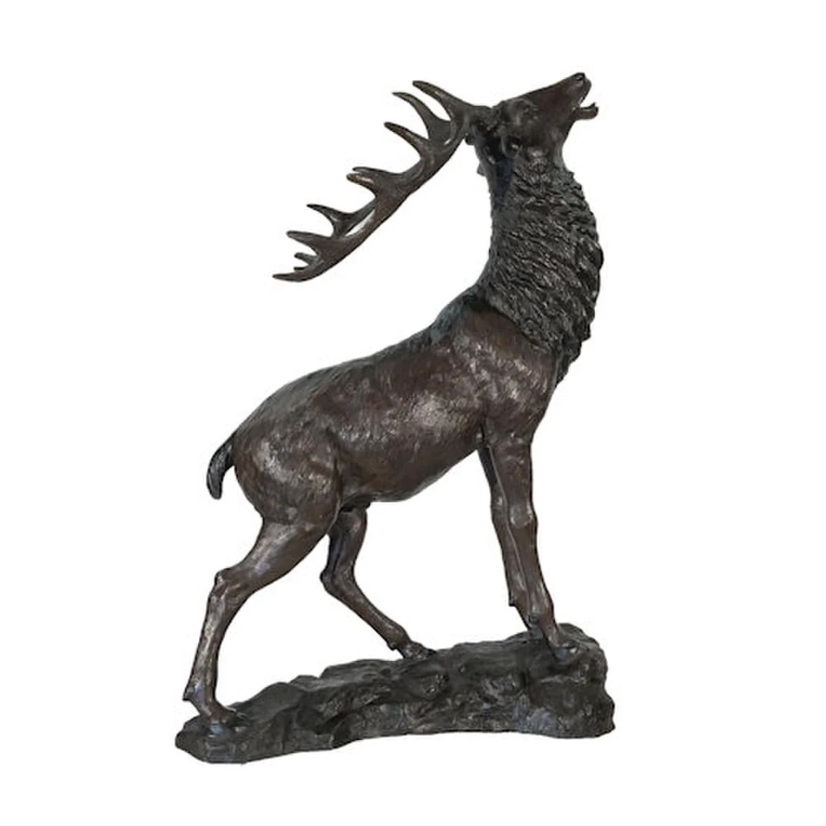 Majestic Bronze Elk on Ridge Sculpture