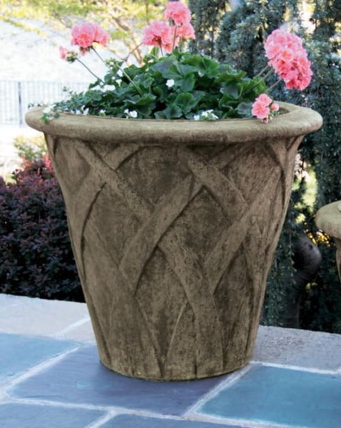Malibu Grass Cement Garden Planter Large