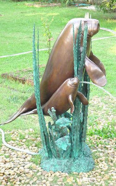 Manatee With Calf Water Feature - Image 3