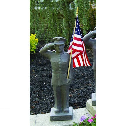 Armed Forces Marines Soldier Statue with Flag 27" High - Image 2