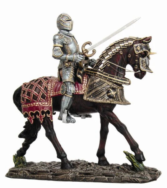 Medieval Knight on Horse Statue