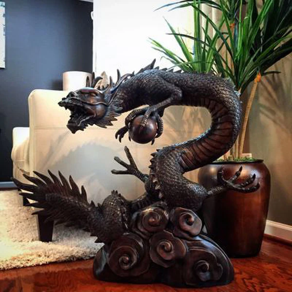Medium Asian Bronze Dragon Fountain - Image 2
