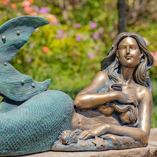 Mermaid Laying in Repose Garden Sculpture - Image 3