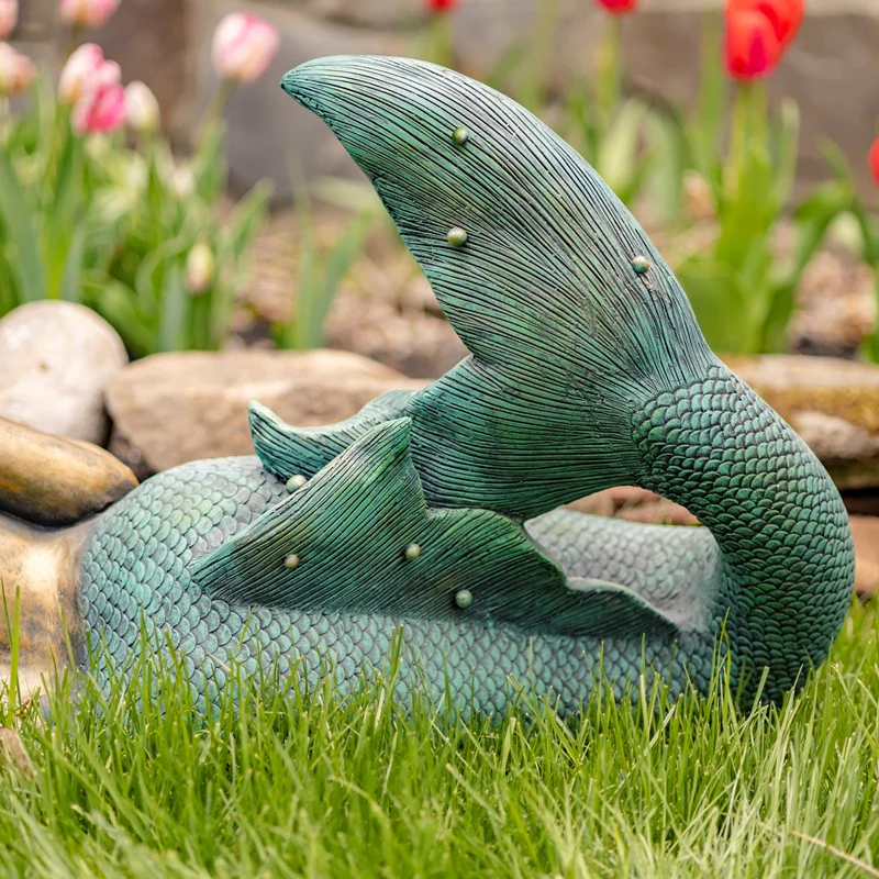 Mermaid Laying in Repose Garden Sculpture - Image 5