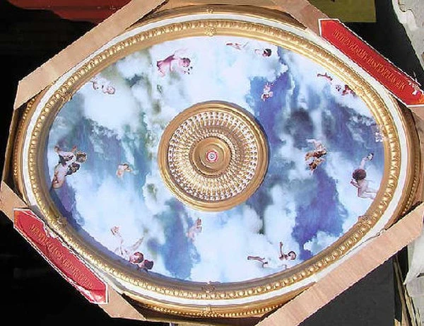 Michelangelo Medallion Oval Cherub Sky