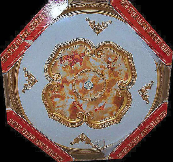Decorative Rosette with Cherubs Ceiling Medallion Round