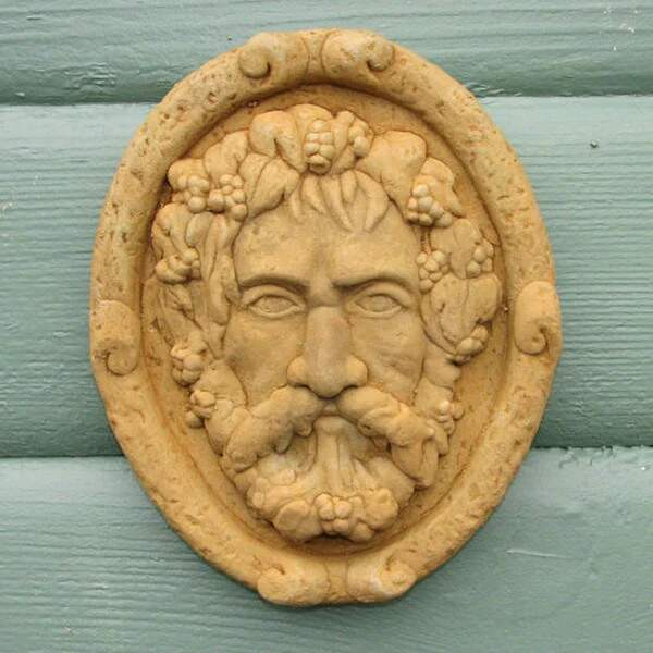 Greenman Wall Plaque Garden Sculpture Relief 8.5" High