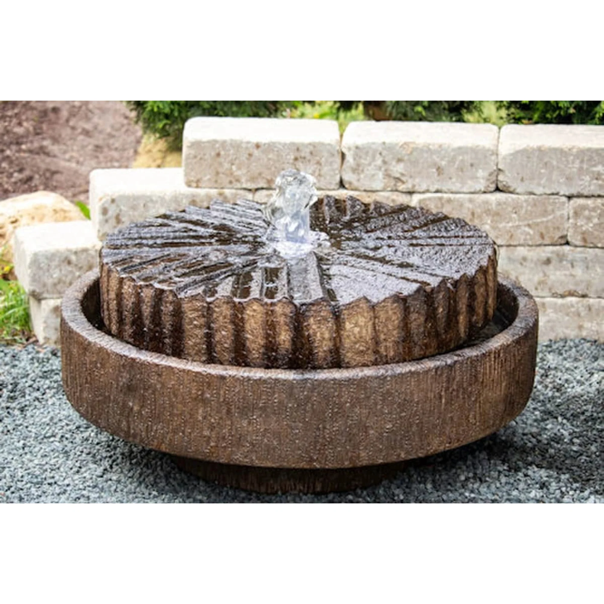 Modern Millstone Fountain Cast Stone - Image 5