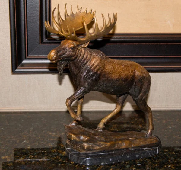 Moose Bronze Tabletop Sculpture