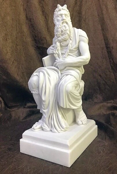 Moses On Alabaster Base Sculpture 13" High - Image 3